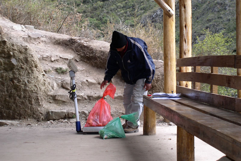 Control de desechos en Camino Inca