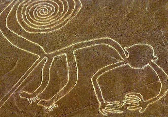 Líneas de Nazca desde el aire vs. desde el mirador