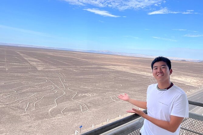 Three figures can be seen from the observation tower