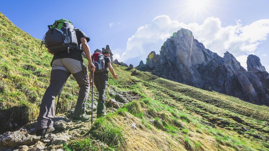 Walking with a backpack