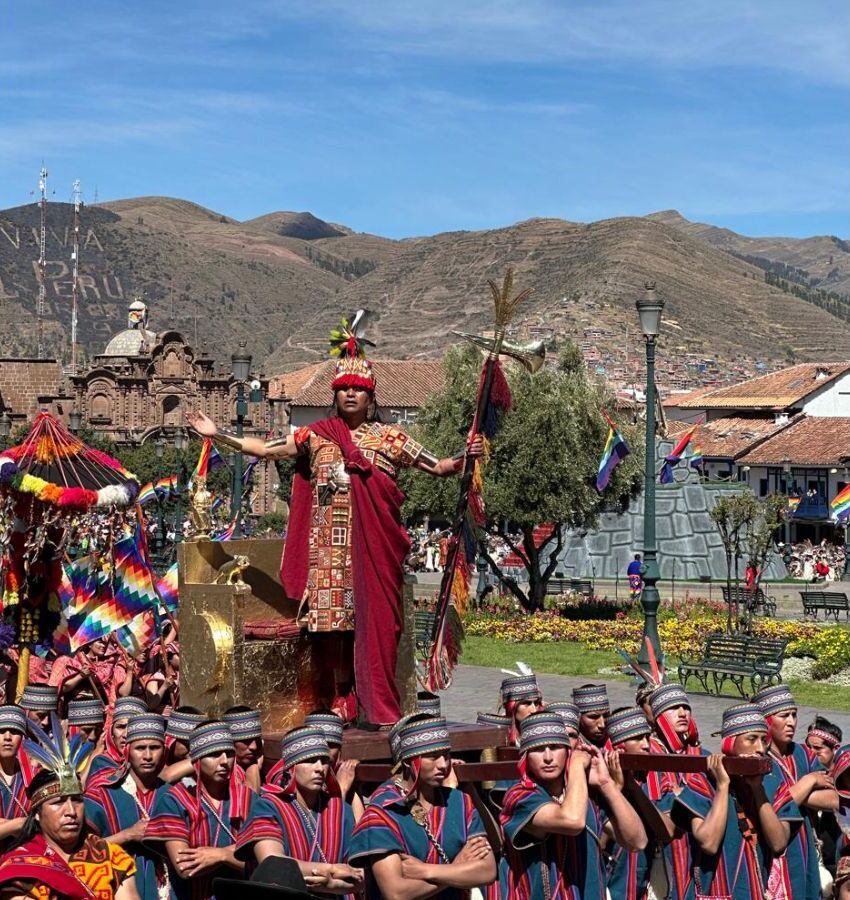 Inti Raymi procession in Cusco's Plaza de Armas