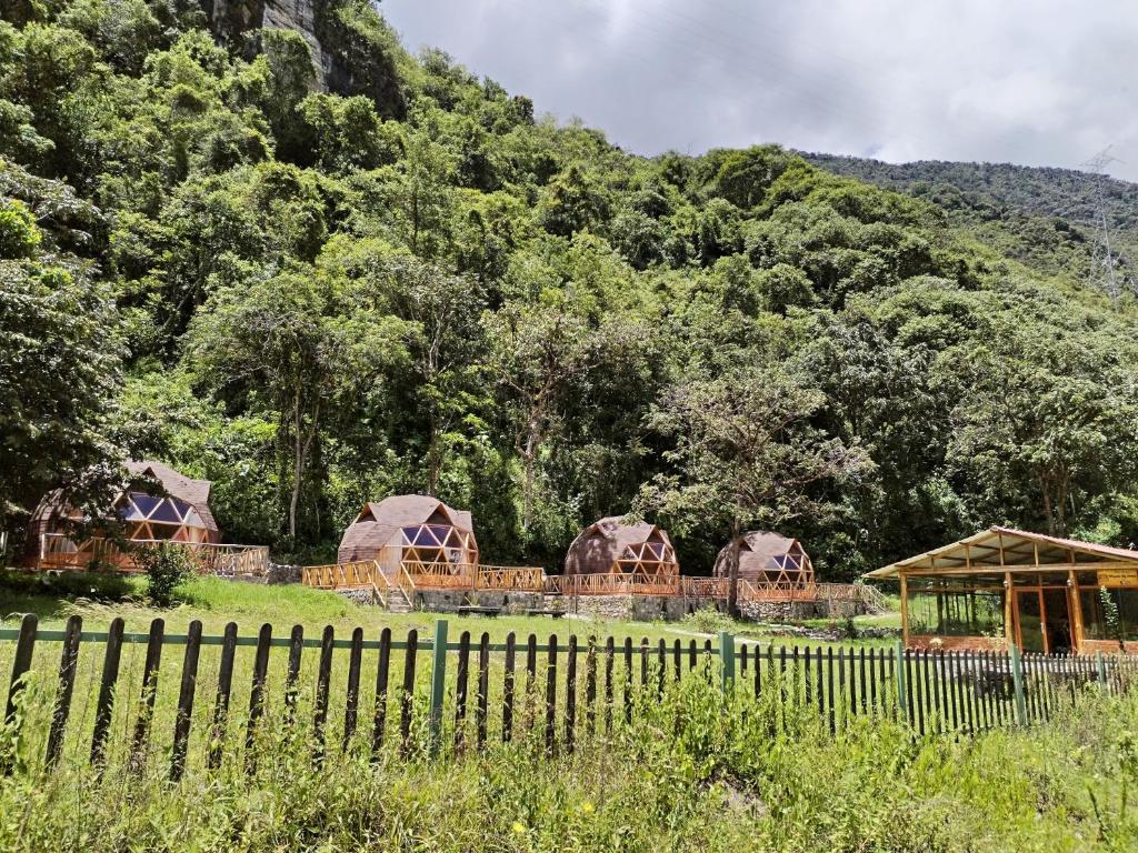 Domos rodeados por el entorno natural de Sahuayaco