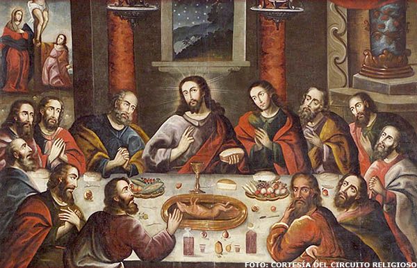 The Last Supper painting by Marcos Zapata inside Cusco Cathedral
