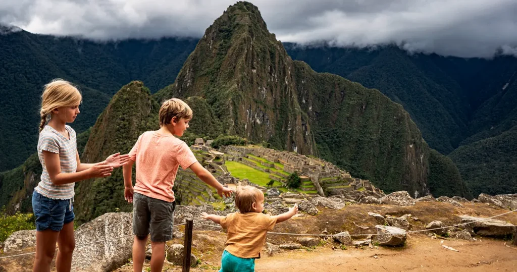 Children at Machu Picchu